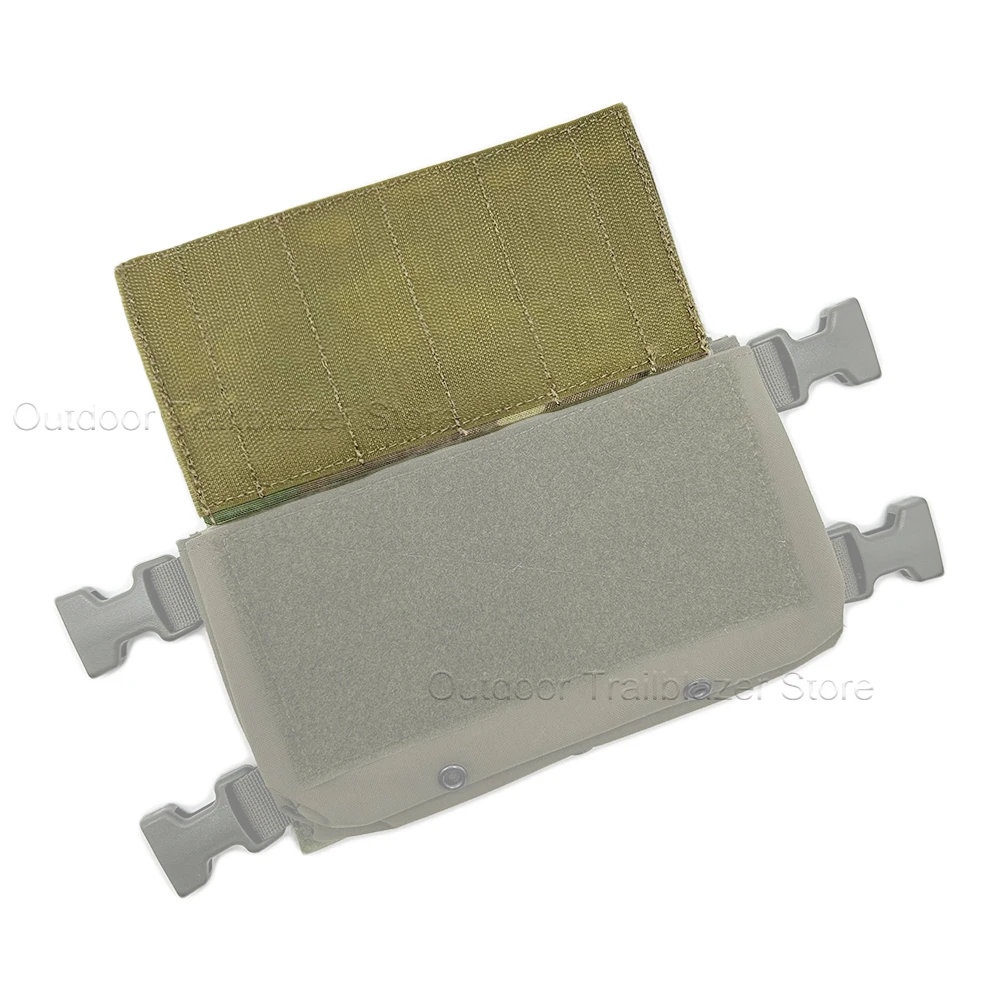Panel táctico MOLLE con tapa abatible frontal para chaleco de combate