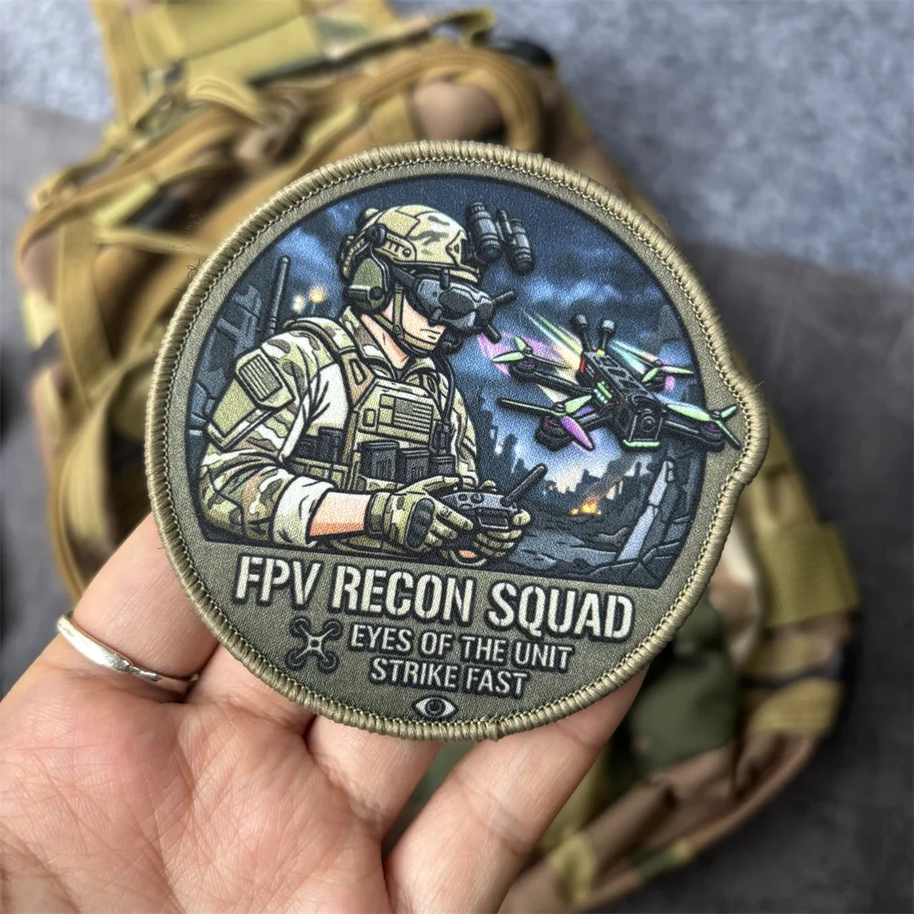 Parche táctico FPV RECON SQUAD con velcro para mochila y brazalete - imagen 3