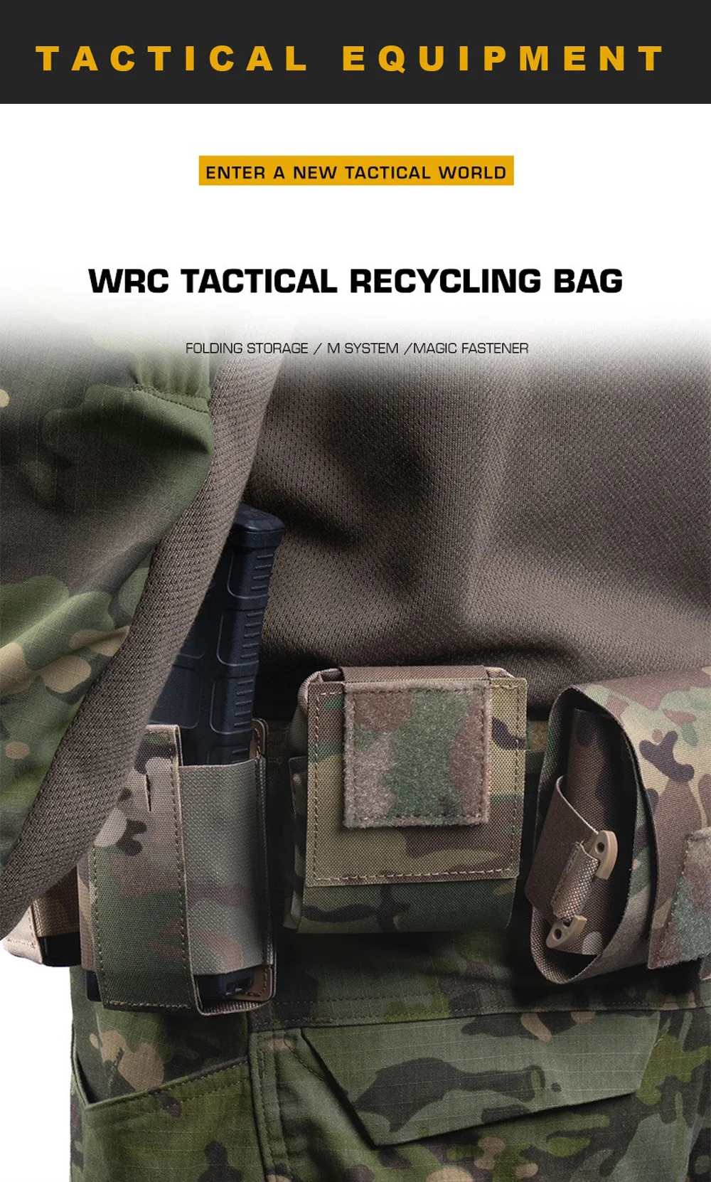 Bolsa táctica plegable con diseño MOLLE