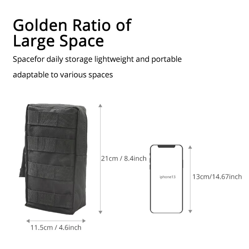 Bolsa de cintura táctica MOLLE 1000D Oxford – negro