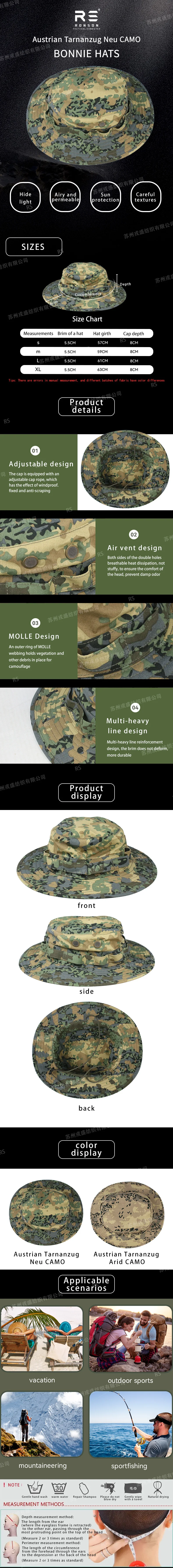 Sombrero de camuflaje austriaco Tarnanzug Neu en tejido rip-stop