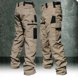 Pantalón táctico cargo recto con multibolsillos resistente duradero