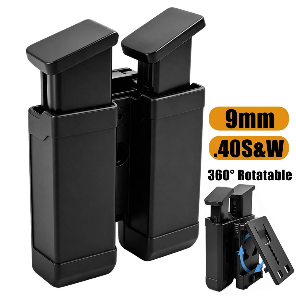 Funda doble cargadores pistola 9mm/.40 con rotación 360° y clip cinturón - imagen 2
