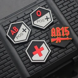 Parche PVC táctico médico hexagonal AK47 AR15 para ropa y mochila