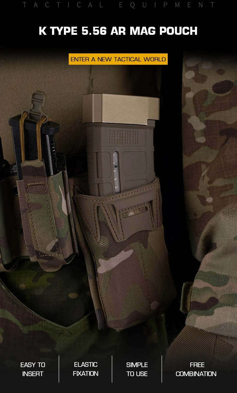 Portacargadores táctico doble MOLLE para 9 mm y 5,56 mm