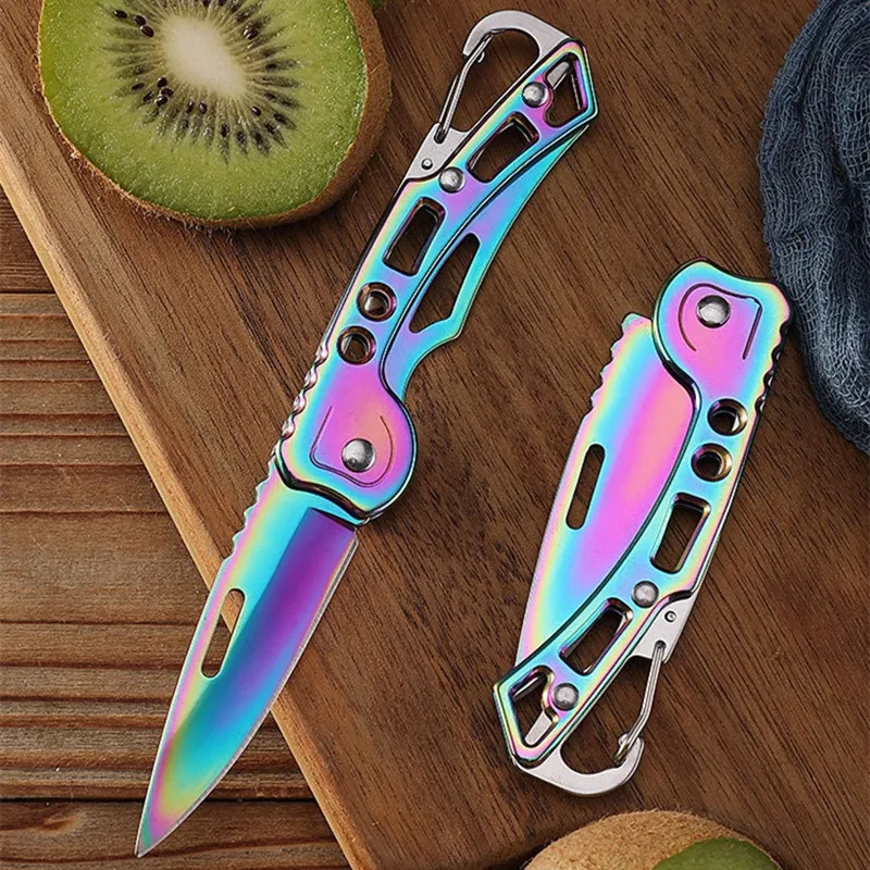 Cuchillo plegable EDC de bolsillo de acero inoxidable, mini multifunción portátil - imagen 3