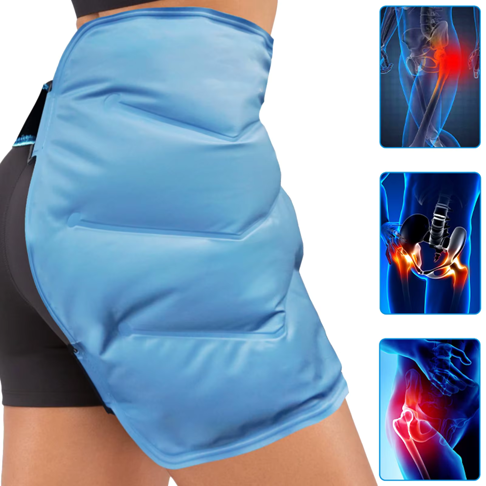 Bolsa de frío cadera reutilizable – Terapia postquirúrgica profesional