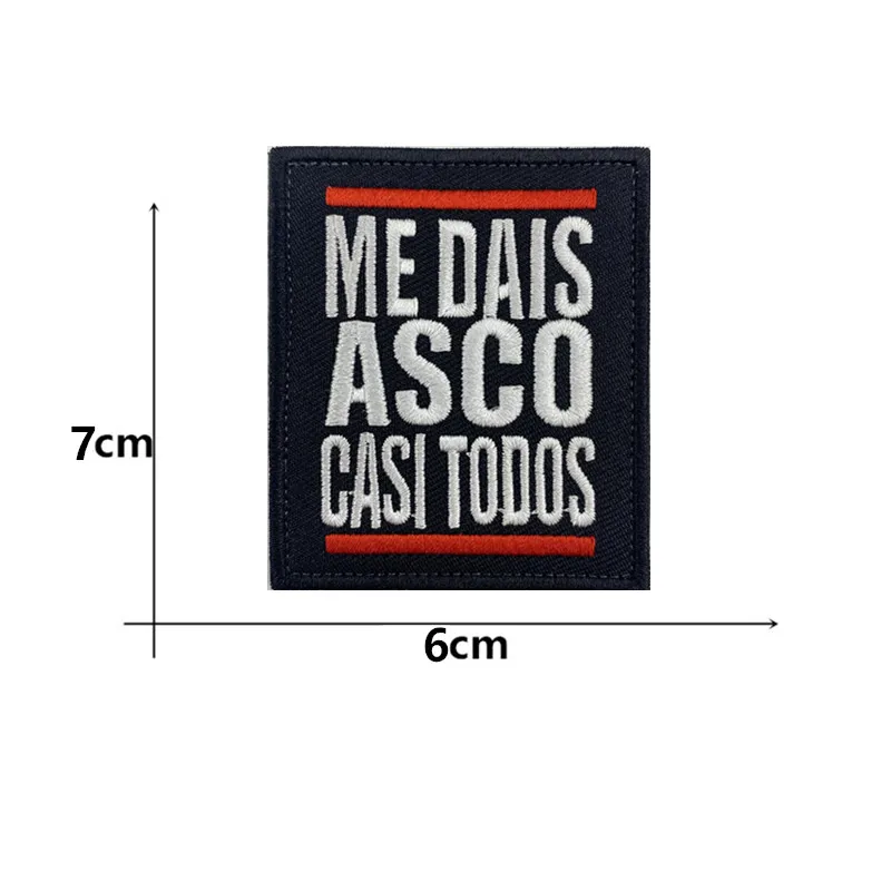 Parches tácticos bordados alfabeto español chevron motivacional - imagen 4