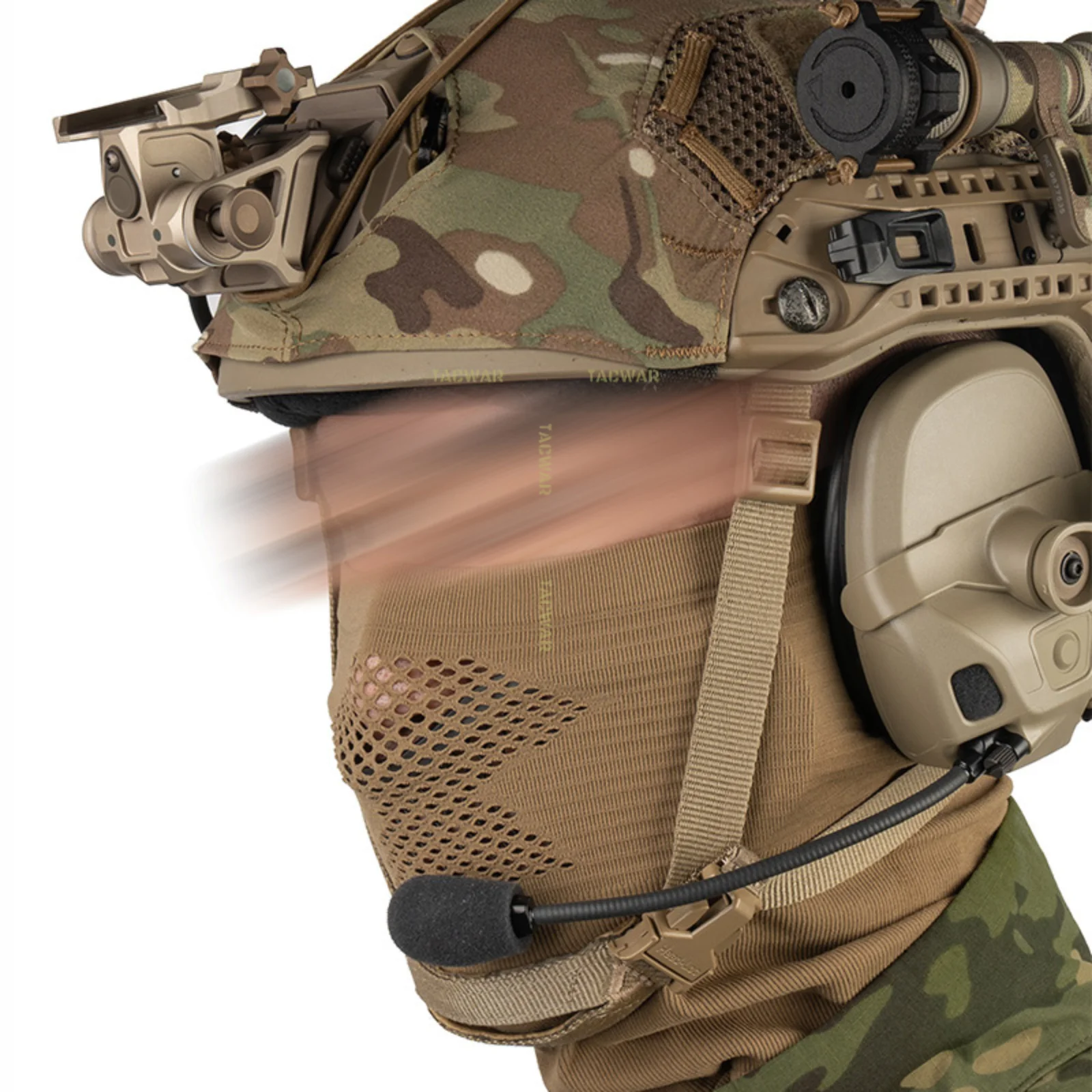 Máscara táctica airsoft con malla de acero elástica - imagen 4