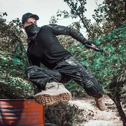 Camisa táctica de combate Multicam negra para hombre