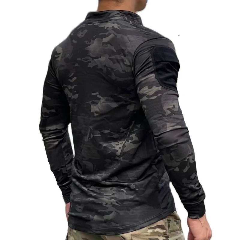 Camiseta táctica de manga larga secado rápido camuflaje tigre selva