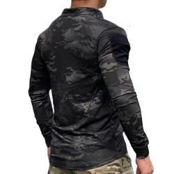 Camiseta táctica de manga larga secado rápido camuflaje tigre selva