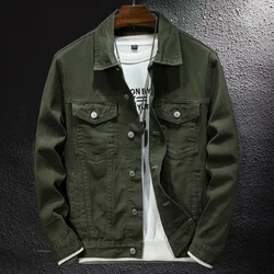 Chaqueta vaquera hombre clásica vintage verde militar urbana informal