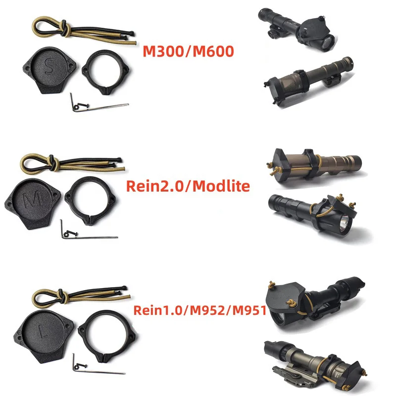 Tapa de luz protectora de lente para linterna táctica Modlite