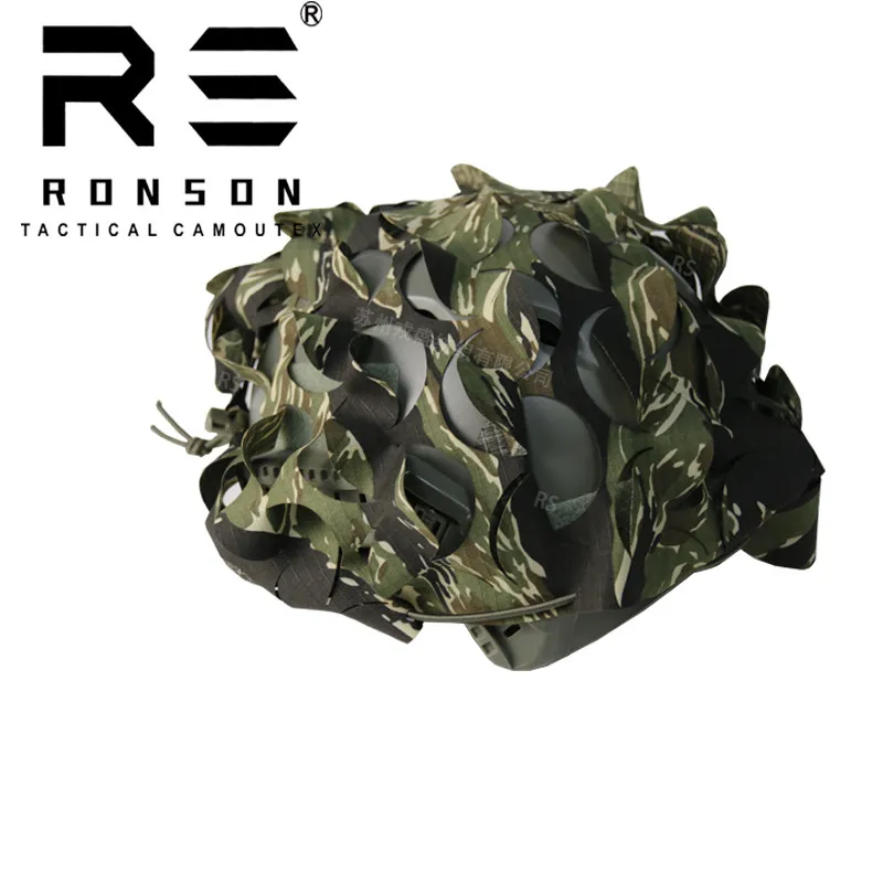 Funda casco táctico camuflaje 3D con tiras tipo hojas de árbol - imagen 5