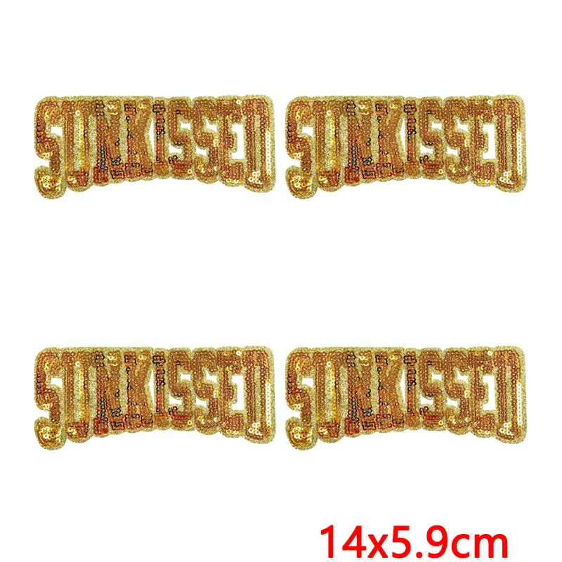 Parche termoadhesivo con lentejuelas bordadas letras brillantes - imagen 4