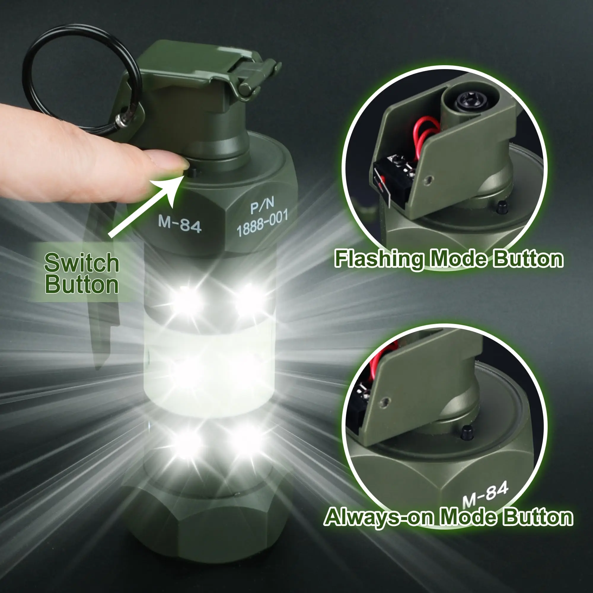 Flashbang luz de emergencia táctica intermitente para acampada - imagen 5