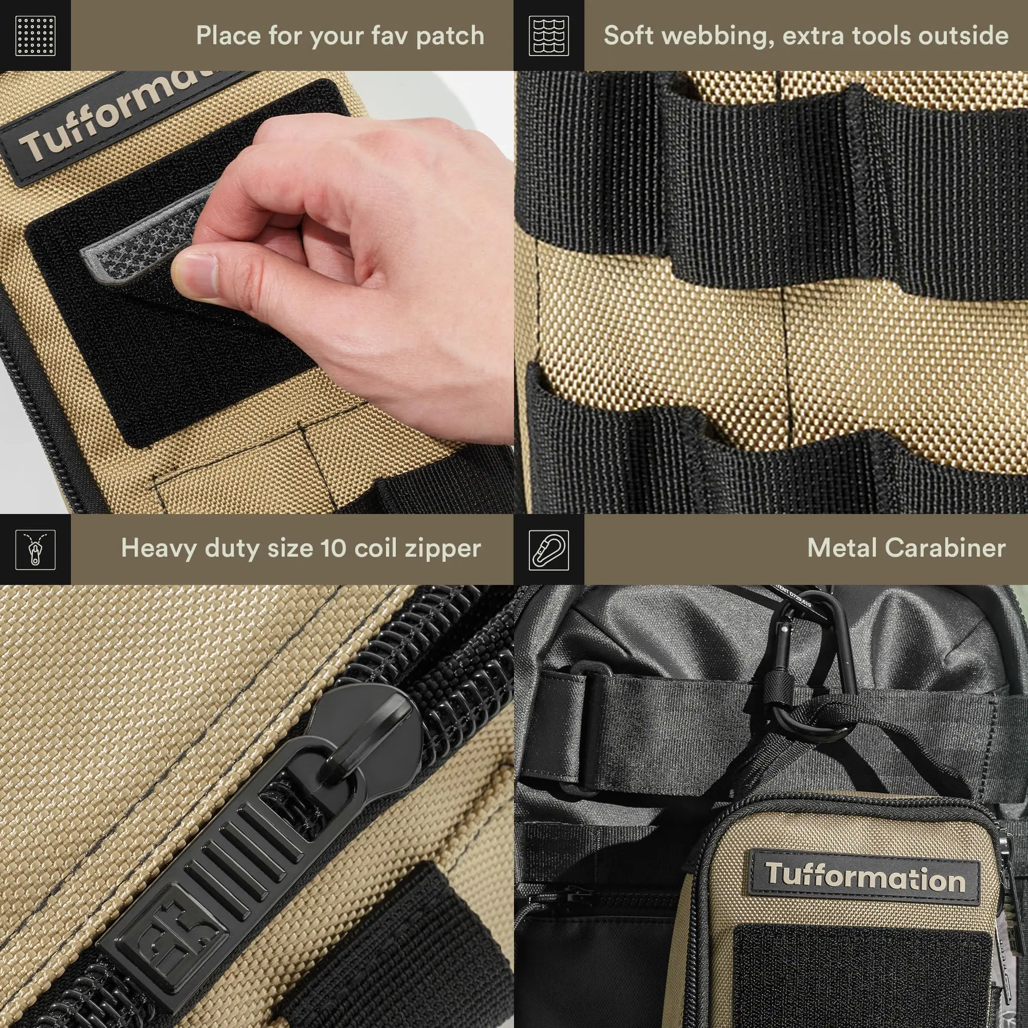 Bolsa herramientas compacta resistente con asa y cierre para motos - imagen 3
