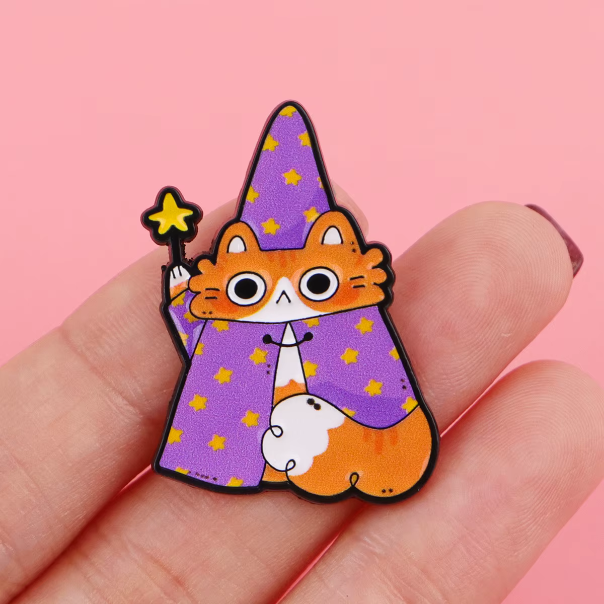 Pin de gato negro esmaltado