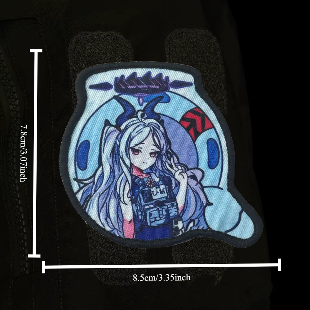 Parche táctico velcro pistola anime azul – Para mochila y chaleco - imagen 4