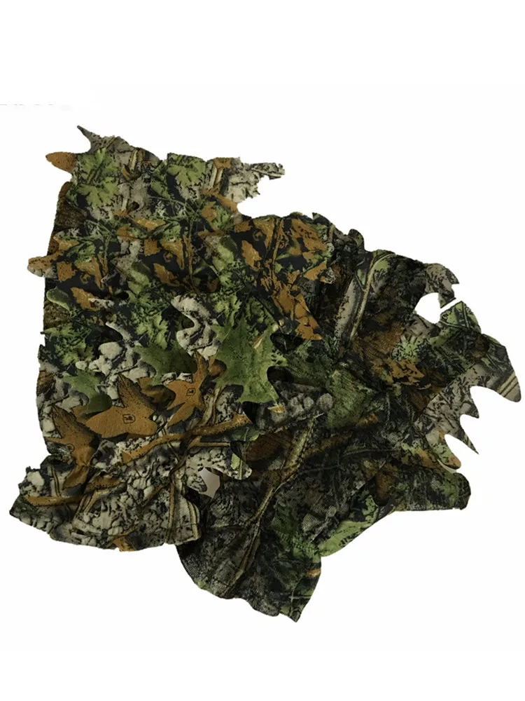 Guantes tácticos transpirables camuflaje 3D hojas de arce para caza