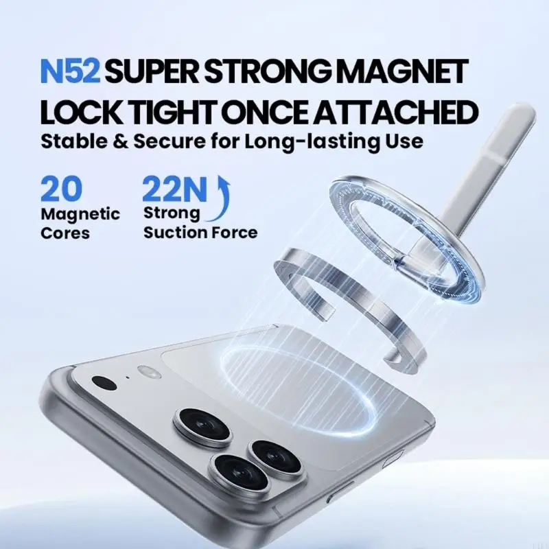 Soporte magnético giratorio 360 para teléfono K1KF plegable metálico - imagen 3