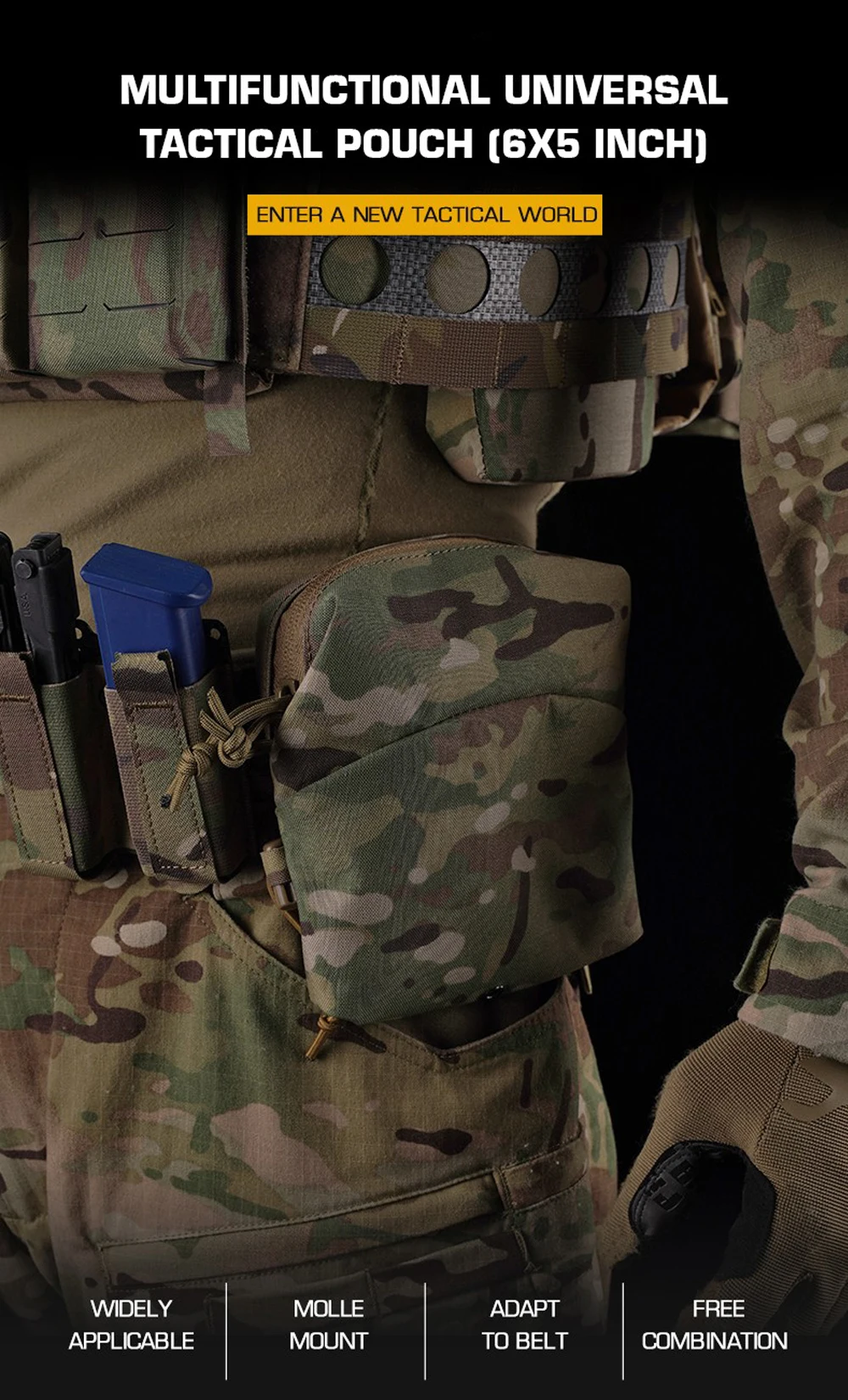 Bolsa táctica multifuncional con sistema MOLLE