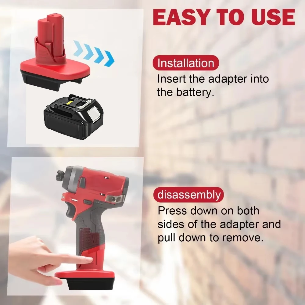 Adaptador de batería para herramientas Makita a Milwaukee ion-litio - imagen 2