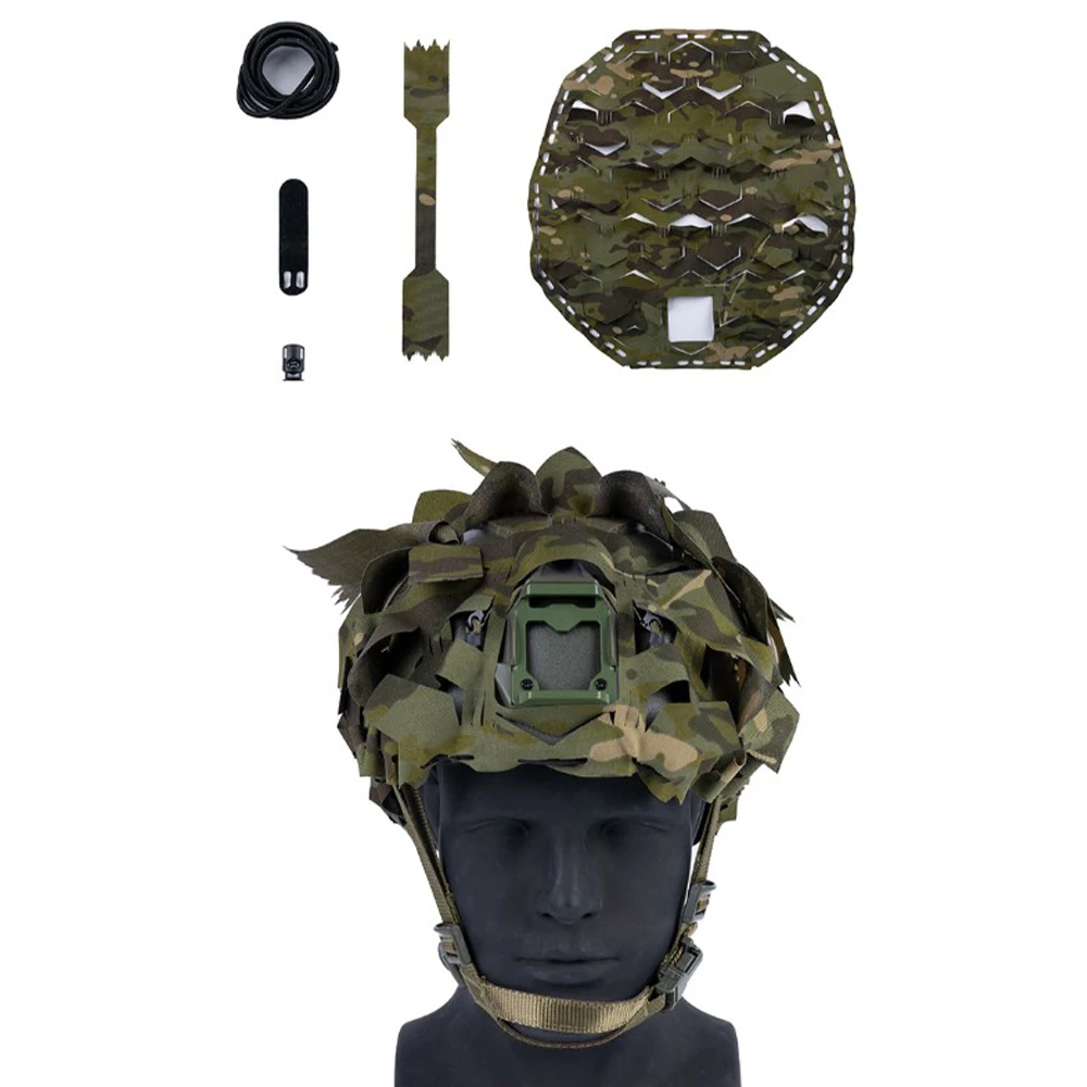 Cubierta de casco táctica camuflaje Airsoft con red ligera y rápida - imagen 4