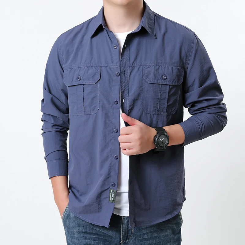 Camisa táctica caza manga larga transpirable bolsillo con cremallera - imagen 5