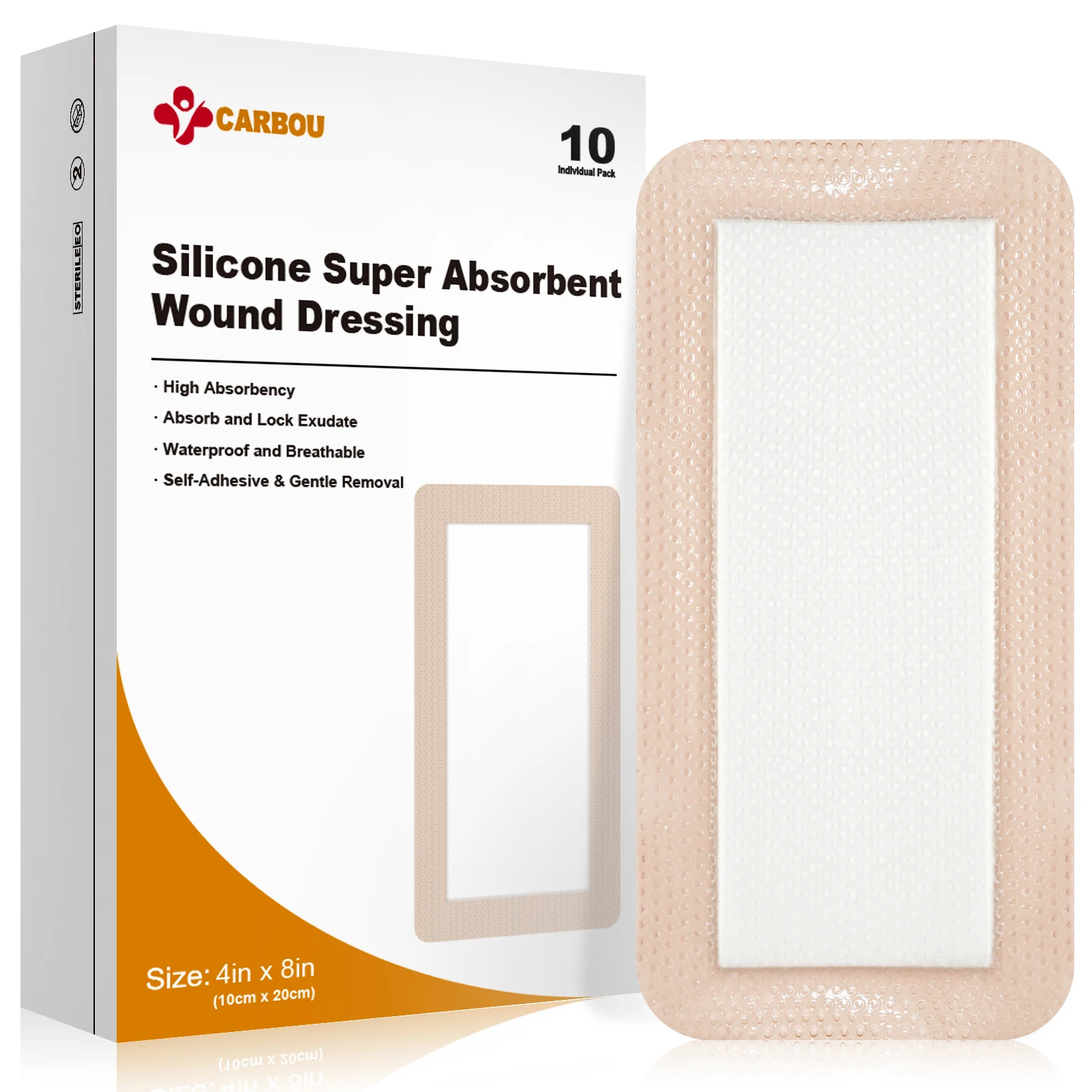 Carbou Apósito adhesivo absorbente con almohadilla de silicona - imagen 2