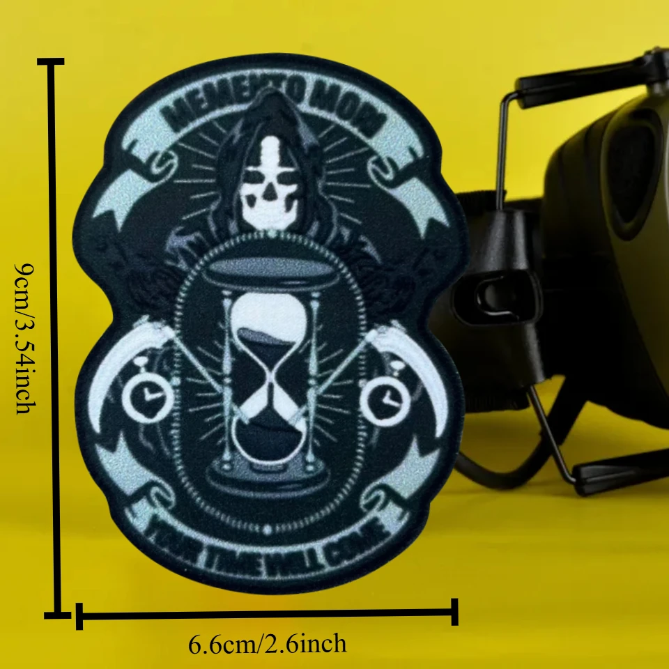 Parche táctico Memento Mori con velcro para MOLLE