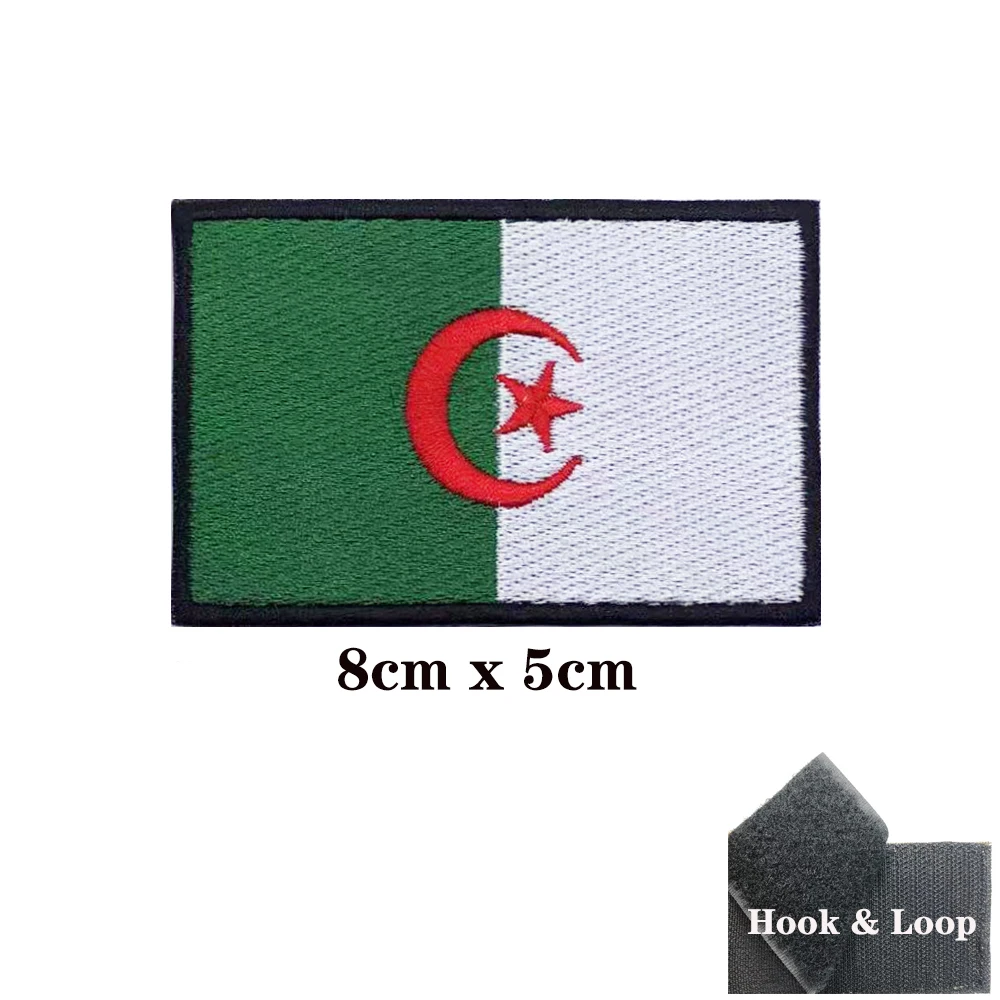 Parche brazo bandera Argelia con velcro para militar táctico - imagen 3