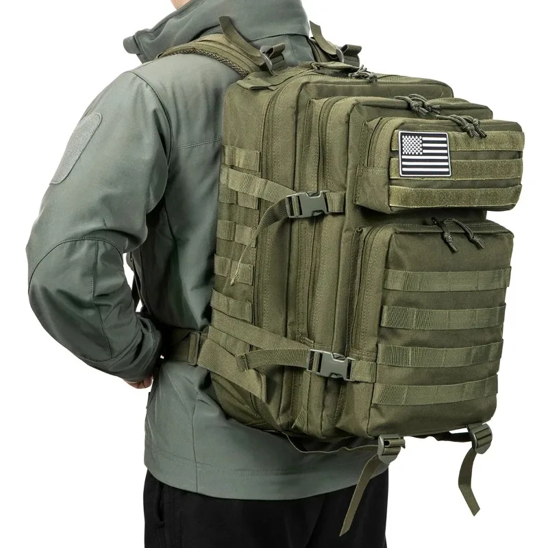 Mochila táctica MOLLE 45L Verde resistente – Asalto Ejército - imagen 3