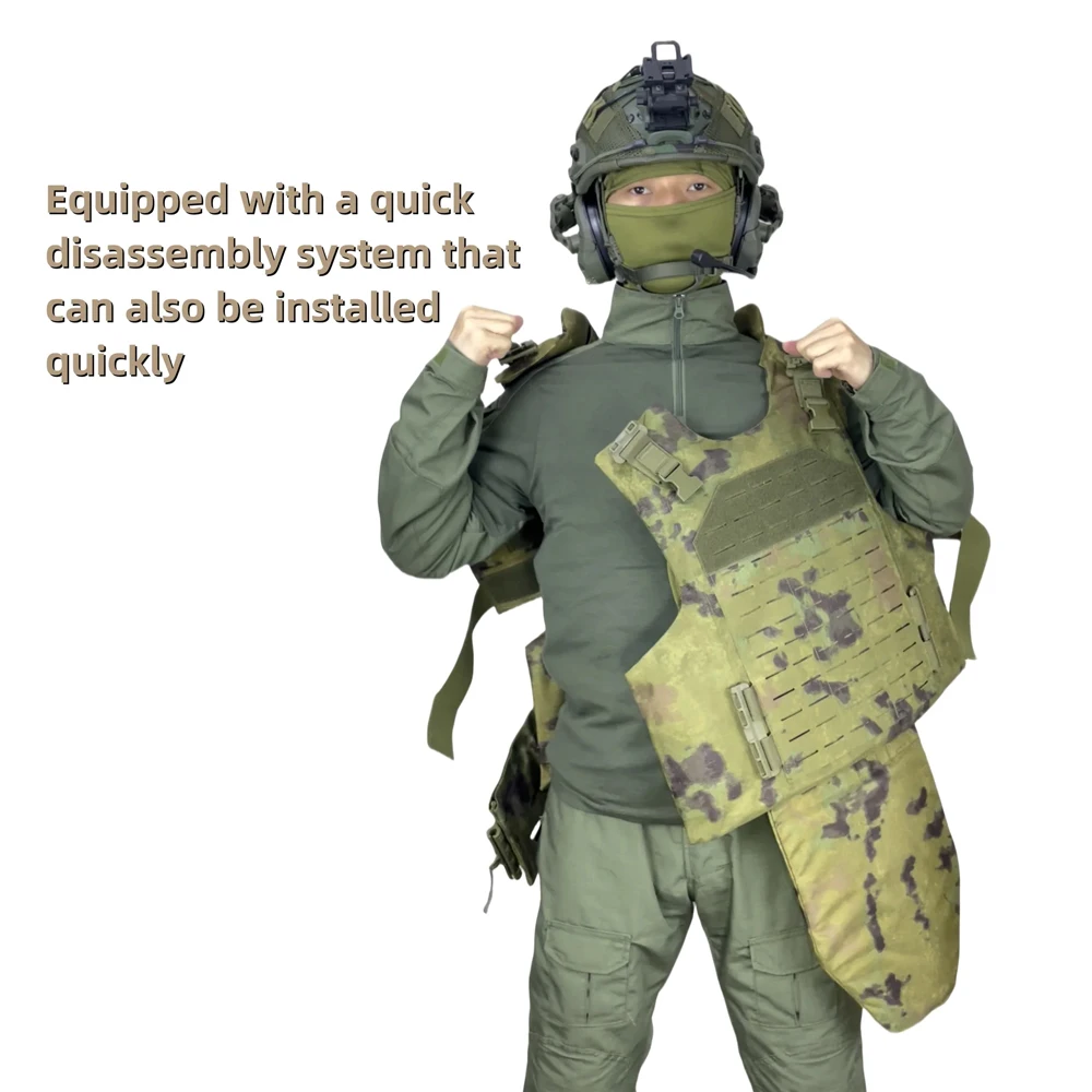 Chaleco antibalas NIJ-IIIA MOLLE nylon 1000D liberación rápida