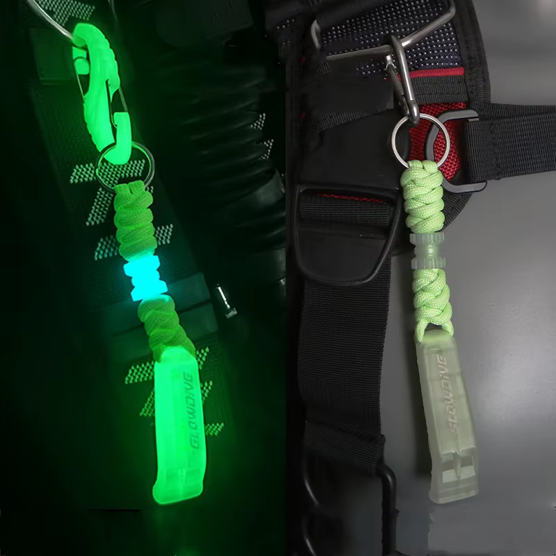 Silbato táctico luminoso de emergencia con llavero para buceo