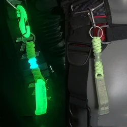 Silbato táctico luminoso de emergencia con llavero para buceo