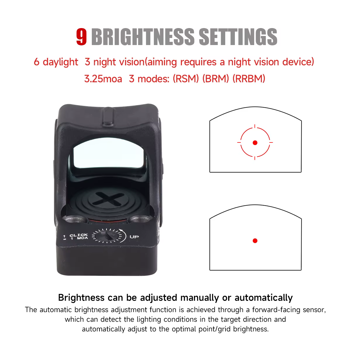 RMHD Mira táctica punto rojo con retícula reflex e interruptor - imagen 4
