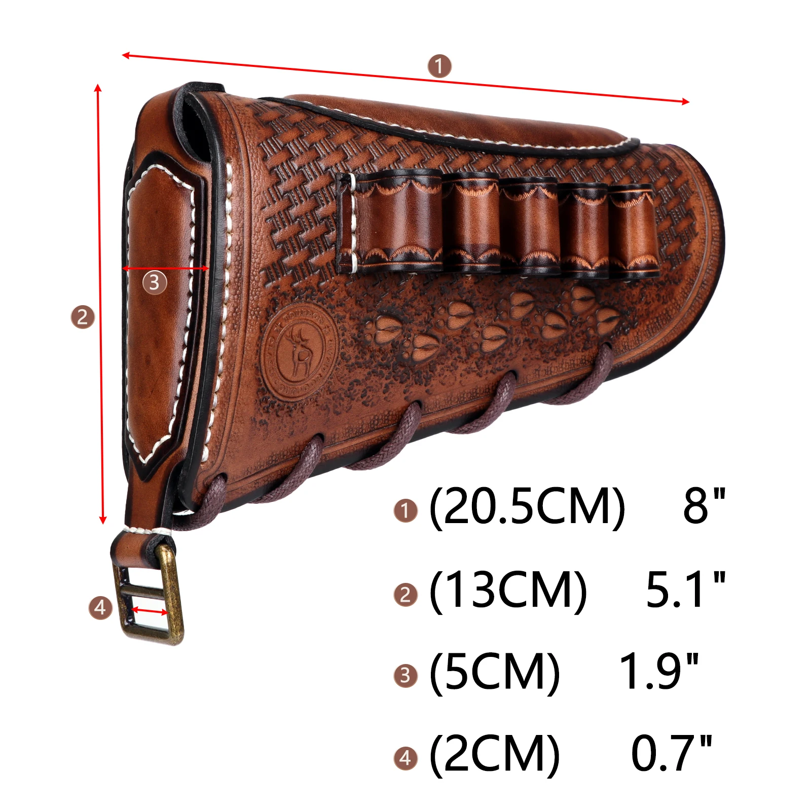 Tourbon funda de culata de rifle cuero con almohadilla mejilla - imagen 4