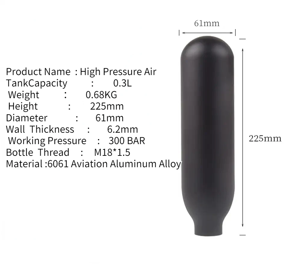 Bombona CO2 recargable para airsoft HPA, cilindro de aire comprimido - imagen 2