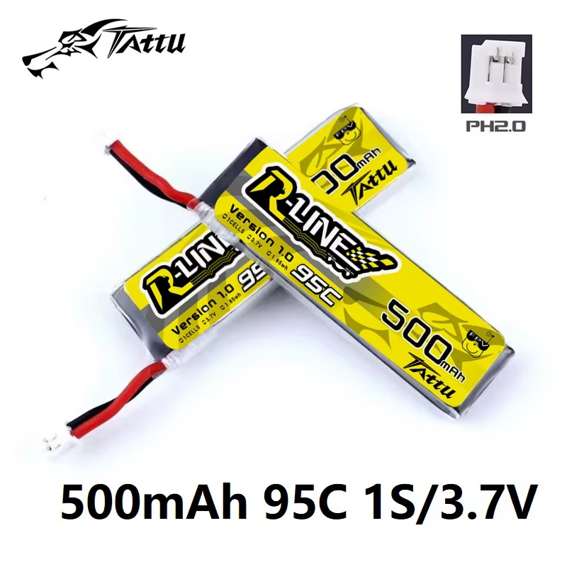 Batería LiPo TATTU R-LINE 500mAh 1S 95C conector PH2.0 FPV