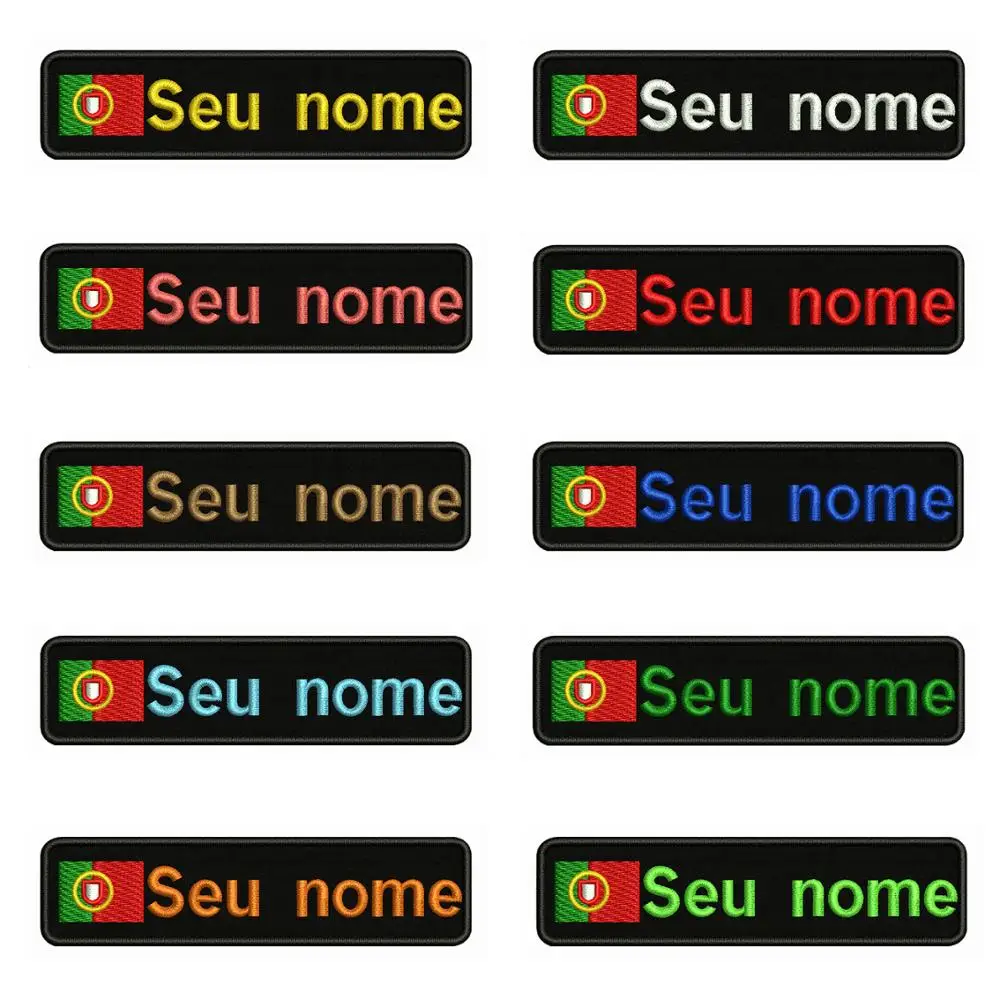 Parche bordado bandera Portugal nombre – Insignia termoactivable