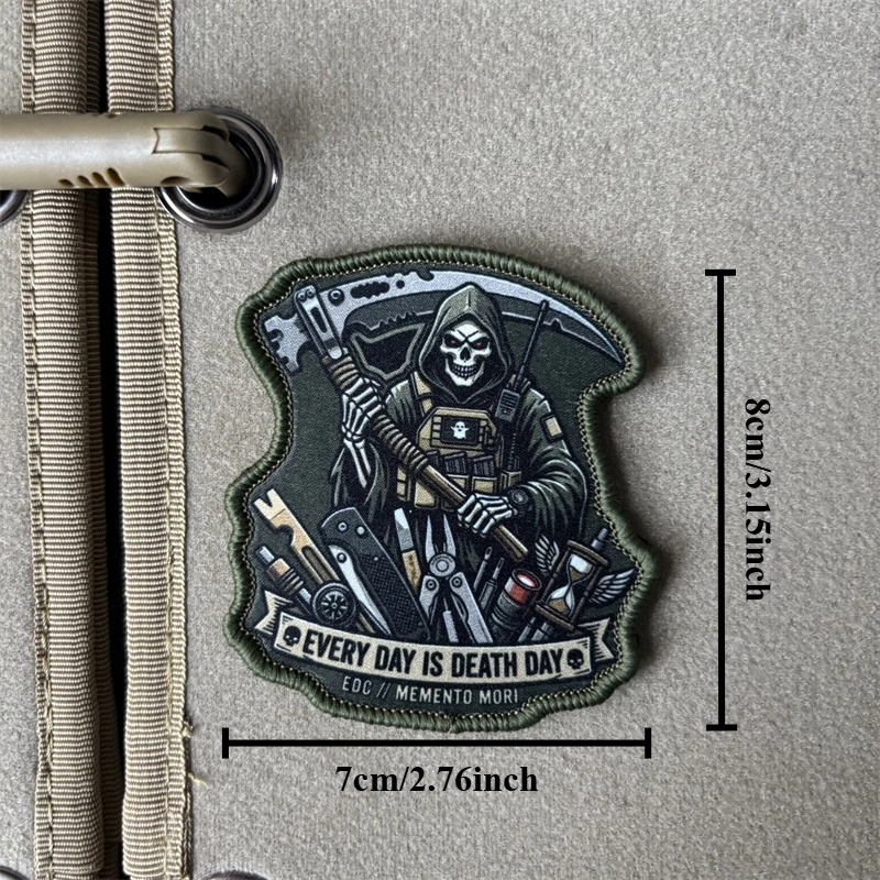Parche táctico calavera operador UAV con velcro