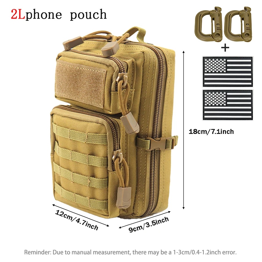 Bolso táctico cruzado exterior con correas MOLLE para insignias - imagen 2