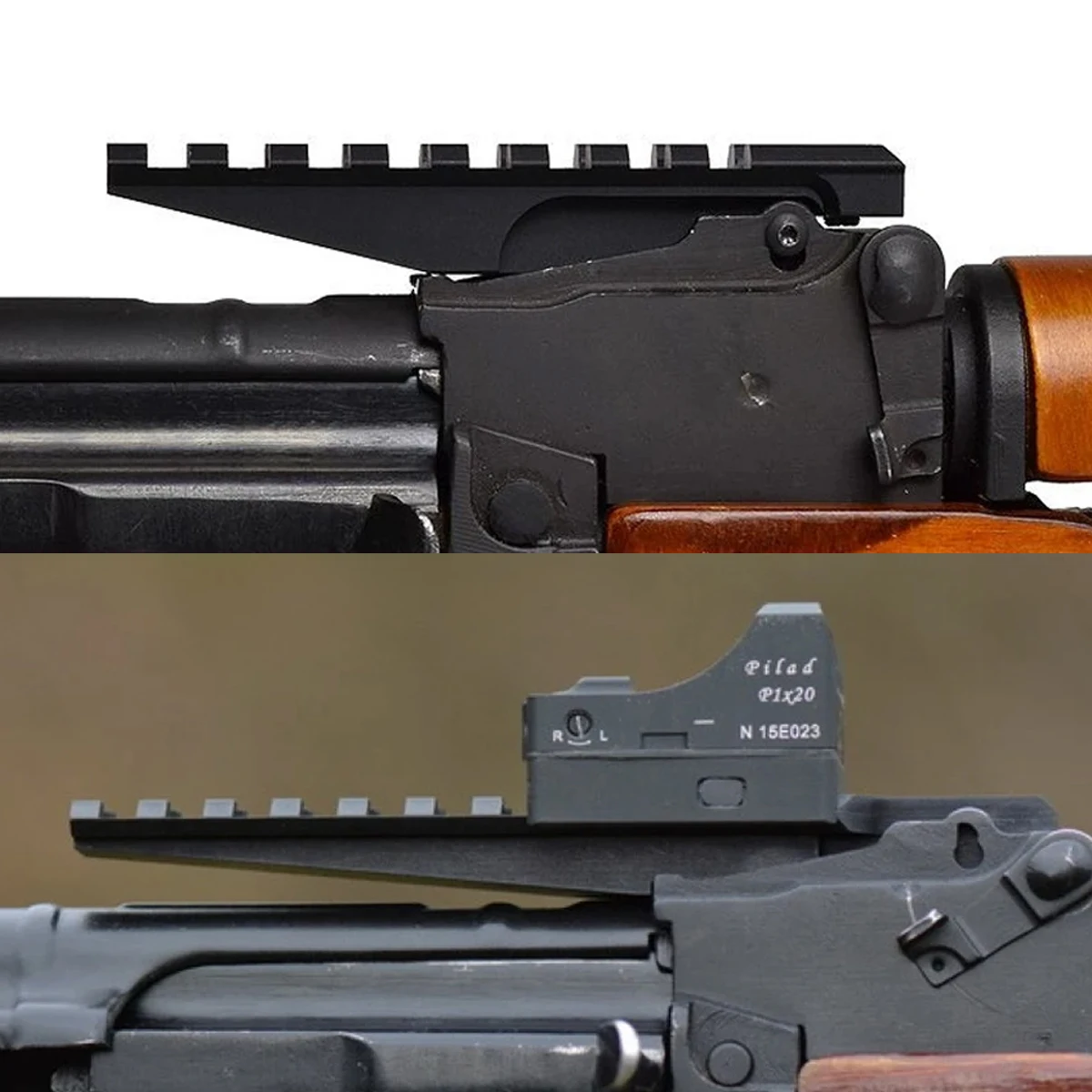 Montaje Picatinny trasero AK47/AK74 para mira táctica