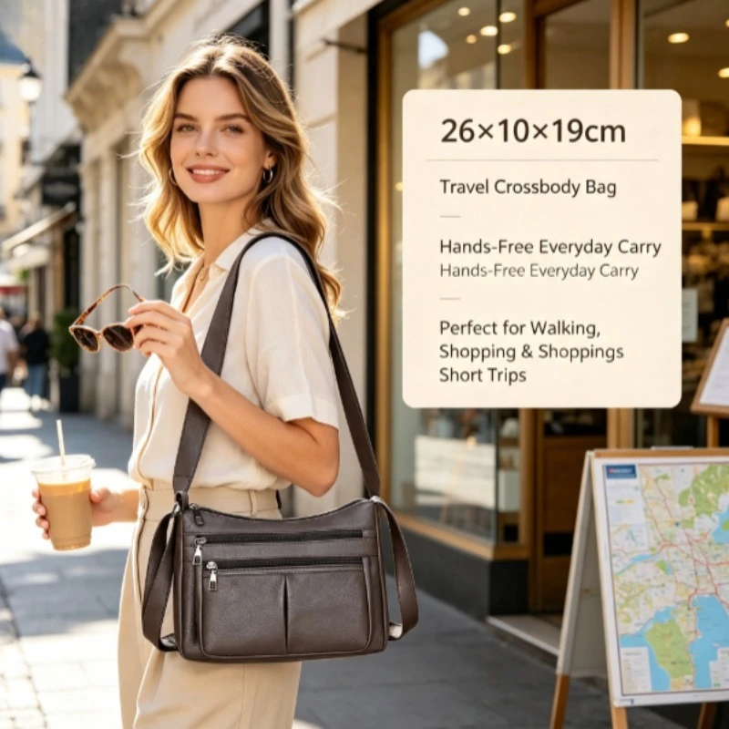 Bolso bandolera de cuero suave estilo diario para mujer - imagen 3