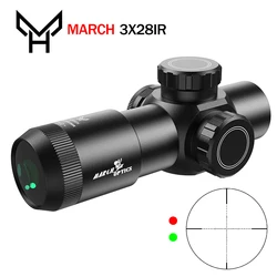 Mira telescópica táctica HT 3X28IR IR ajustable para airsoft y tiro