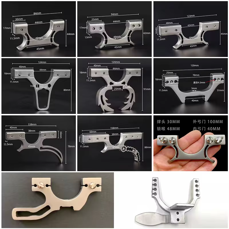 Cabezal de tirachinas multifuncional mostrando su diseño ergonómico