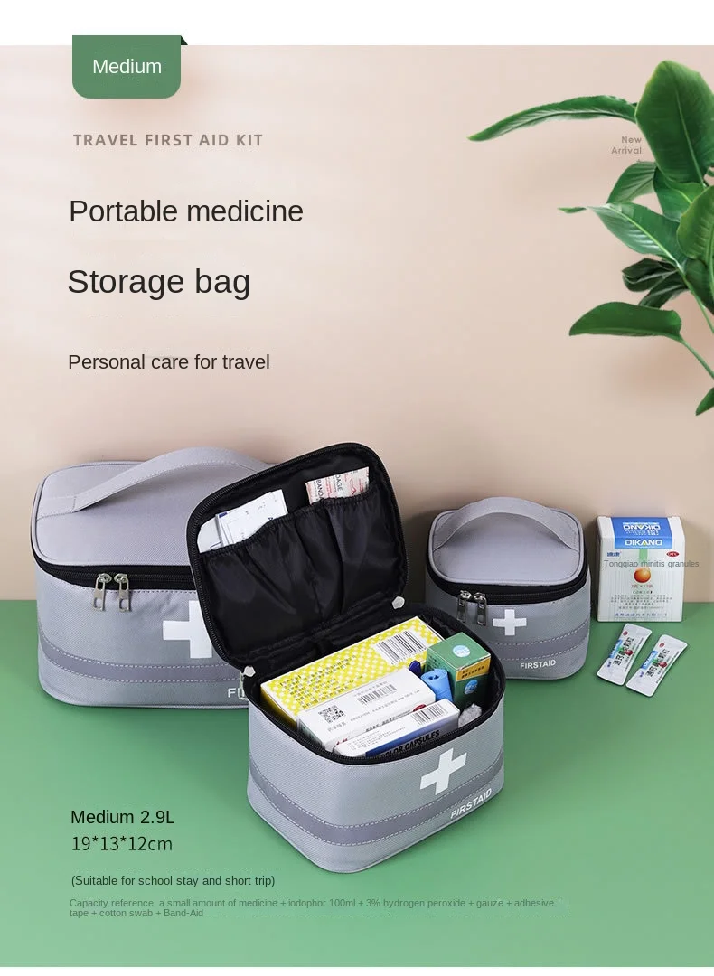 Bolsa de almacenamiento de medicamentos con bolsillos organizados