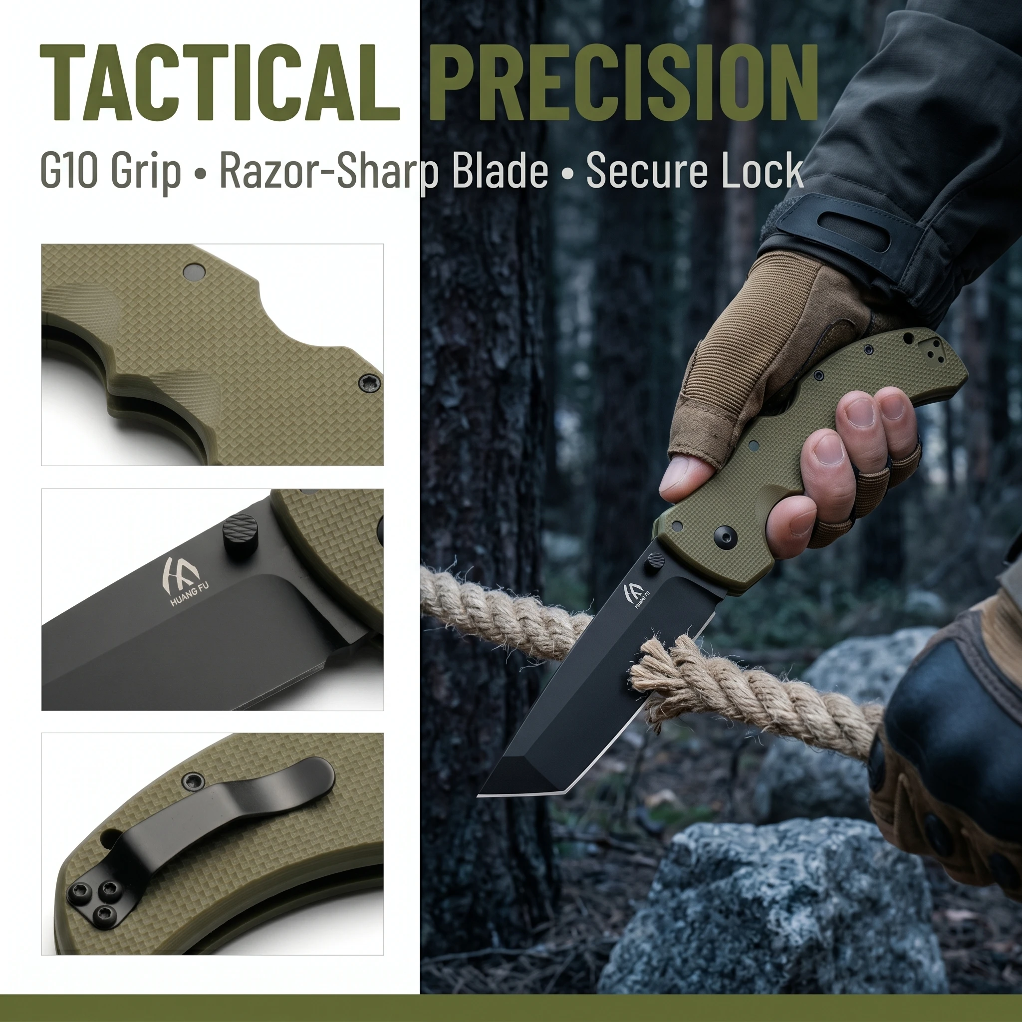 Cuchillo plegable G10 multifunción para outdoor y regalo para él - imagen 4
